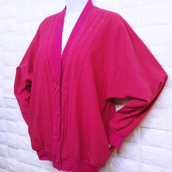 Vintage 80s G.W. Graff USA Cardigan Jacket Sz-L - Picture 3 of 10